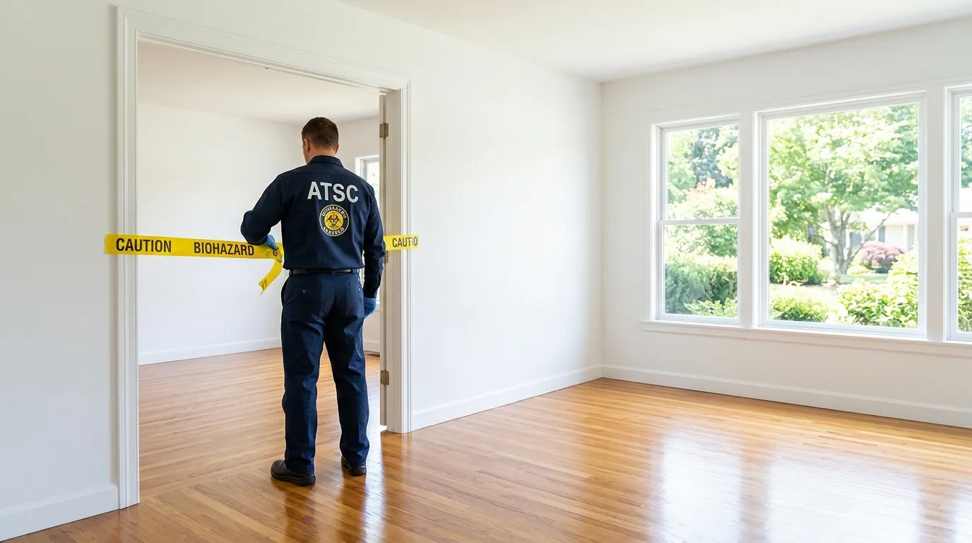 Certified biohazard cleanup crew performing Crime Scene Cleanup in Adelphi